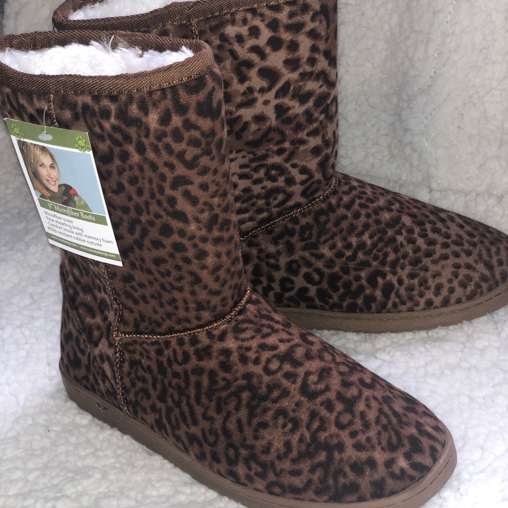 Leopard 9” microfiber dawg boots